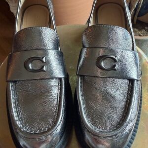 Chic Coach Metallic Grey chunky Loafers